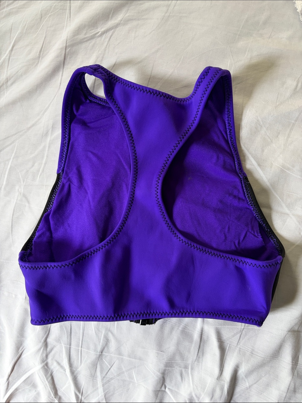 Body Glove Purple and Black Zip-Front Swim Top - Picture 2 of 3